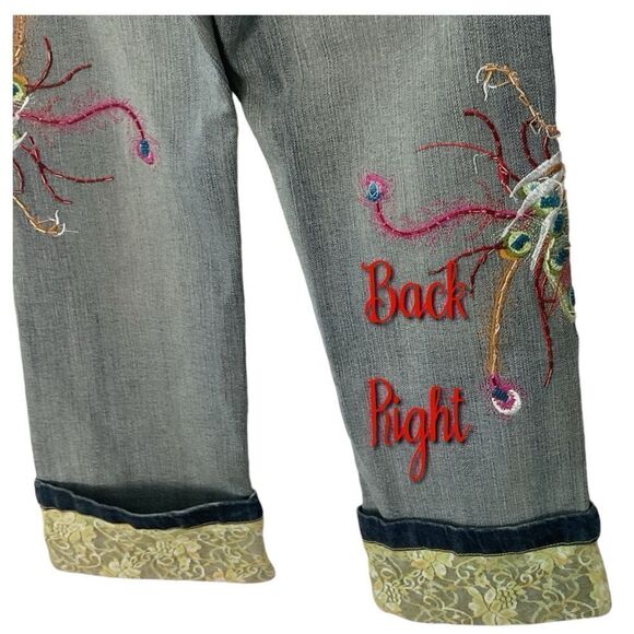 Style New York Embellished Cropped Phoenix Jeans  15.5” X 22.5” - Picture 5 of 6